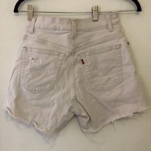 Vintage cut and bleached Levi denim shorts